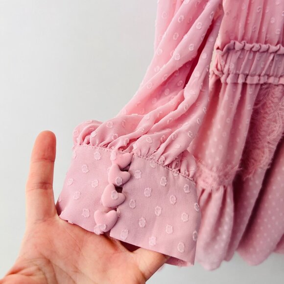 ❤️ Love Shack fancy Amber dress in Eros sheer pink, Size S - Picture 8 of 12